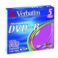Obrázek k produktu: VERBATIM DVD-R 16x DatalifePlus, barevné (color), 5ks slim krabička