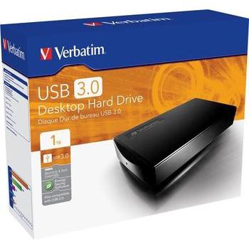VERBATIM External HDD 1TB, 47658, přenosný pevný disk, USB 3.0, 16MB, 7200ot./min., 3,5