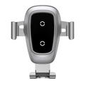 Baseus Metal Wireless Charger Gravity Car Mount Silver