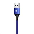 Baseus Rapid Series nabíjecí / datový kabel 3v1 USB (Micro USB + Lightning + USB-C) 3A 1,2m, modrá