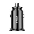 Baseus Circular Plastic nabíječka do auta 30W (PD3.0, QC4.0+ SCP AFC) černá