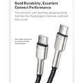 Baseus Cafule Series nabíjecí / datový kabel USB-C samec na USB-C samec s kovovými koncovkami 100W 2