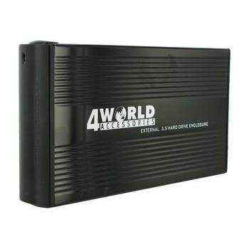 Box pro pevný disk 4WORLD Hliníkové pouzdro, černý (black)