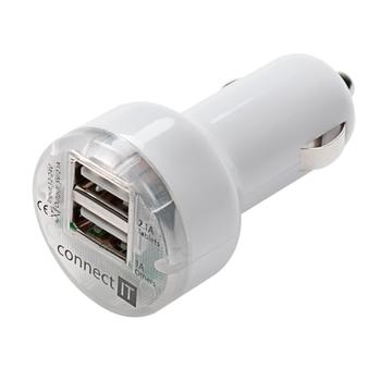USB adaptér do autozapalovače CONNECT IT CI-84, bílý (white)