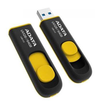 Přenosný flash disk A-DATA UV128 64GB žlutá (yellow)
