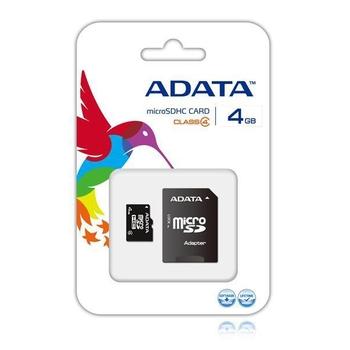 Paměťová karta A-DATA microSDHC 4GB AUSDH4GCL4-RA1