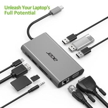 Replikátor portů ACER USB-C Dongle 10v1, PowerDelivery, HDMI, VGA, LAN, 3x USB, čtečka karet, audio jack