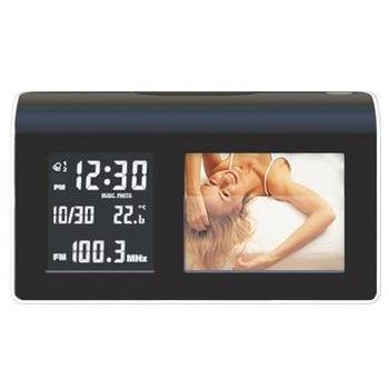 FM rádiobudík s digitálním fotorámečkem AGFAPHOTO AC 8130D, černý (black)