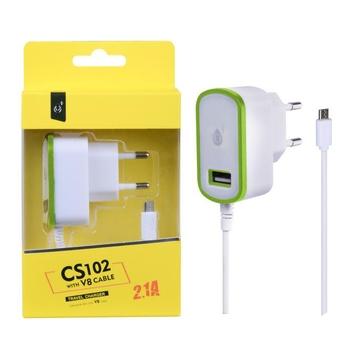  ALIGATOR  PLUS CS102 nabíječka microUSB, bílo-zelená