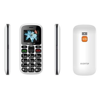 Mobilní telefon GSM ALIGATOR A321 Senior, bílo-šedý