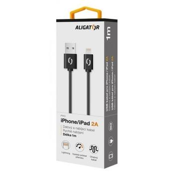 Datový kabel ALIGATOR Lightning kabel 1m, černý (black)