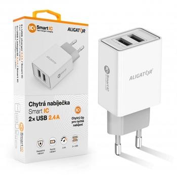  ALIGATOR Chytrá síťová nabíječka CHA0030, bílý (white)
