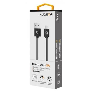 Datový kabel ALIGATOR 2A microUSB, černý (black)