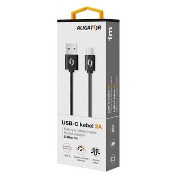 Datový kabel ALIGATOR 2A USB-C, černý (black)