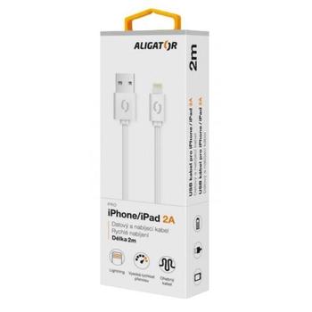 Datový kabel ALIGATOR 2A Lightning, bílý (white)