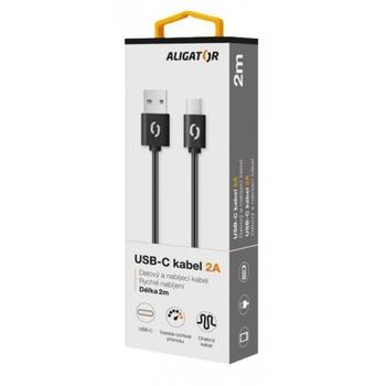 Datový kabel ALIGATOR 2A USB-C, černý (black)