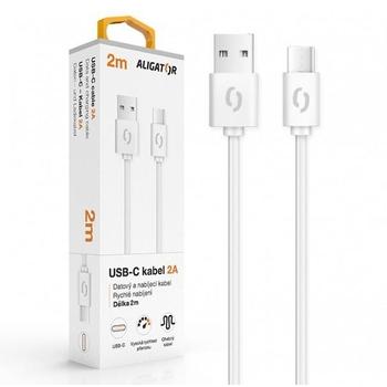 Datový kabel ALIGATOR 2A USB-C, bílý (white)