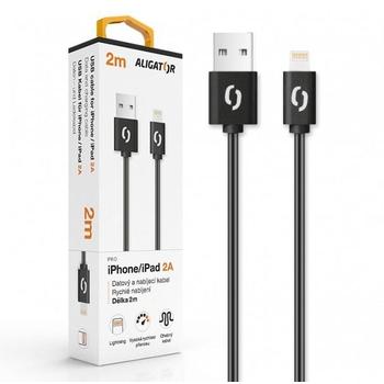 Datový kabel ALIGATOR 2A Lightning, černý (black)