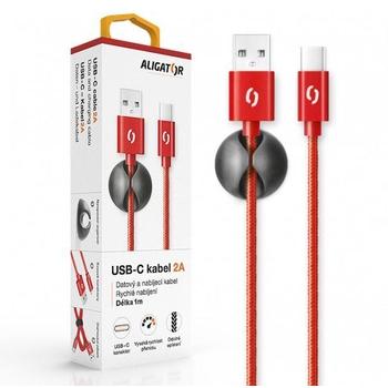 Datový kabel ALIGATOR PREMIUM 2A, červená (red)