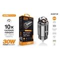 Chytrá mini nabíječka do auta ALIGATOR Power Delivery 30W, USB-C + USB-A, černá
