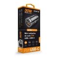 Chytrá mini nabíječka do auta ALIGATOR Power Delivery 30W, USB-C + USB-A, černá