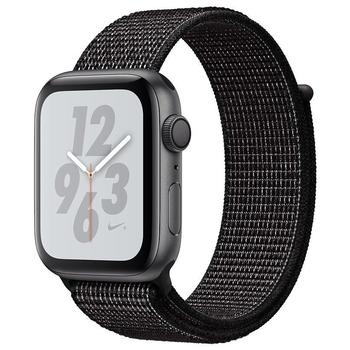 Chytré hodinky APPLE Watch Nike+ 40mm vesmírně šedý hliník s černým provlékacím sportovnín řemínkem Nike (2018), šedá/černá (gray/black)