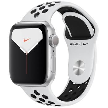 Apple Watch Nike Series 5 GPS, 40mm Silver Aluminium Case with Pure Platinum/Black Nike Sport Band
