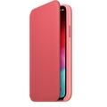 iPhone XS Max Leather Folio - Peony Pink
