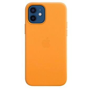 Pouzdro pro iPhone APPLE iPhone 12/12 Pro Leather Case s MagSafe měsíčkově oranžový