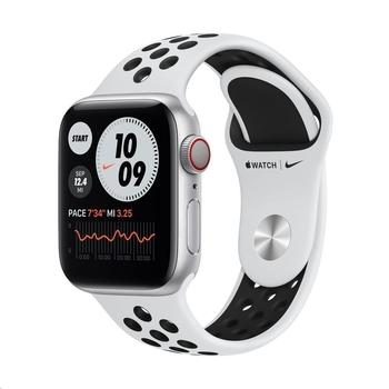Chytré hodinky APPLE Watch Nike S6 Cellular 40mm Stříbrný hliník s Platinově/Černým sportovním řemínkem