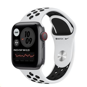Chytré hodinky APPLE Watch Nike SE Cellular 40mm Stříbrný hliník s Platinově/Černým sportovním řemínkem