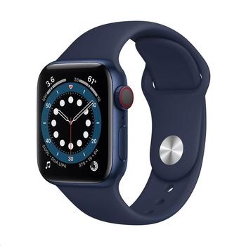 Chytré hodinky APPLE Watch Series 6 40mm Cellular Modrý hliník s námořně modrým sportovním řemínkem