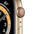 Chytré hodinky APPLE Watch Series 6 40mm Cellular Zlatý nerez s námořnicky modrým sportovním řemínkem