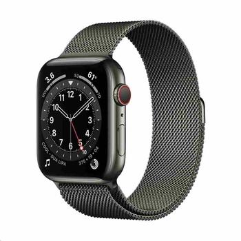 Chytré hodinky APPLE Watch Series 6 Cellular 40mm Grafitový nerez s grafitovým milánským tahem