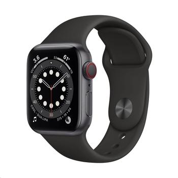 Chytré hodinky APPLE Watch Series 6 Cellular 40mm Vesmírně šedý hliník s Černým sportovním řemínkem