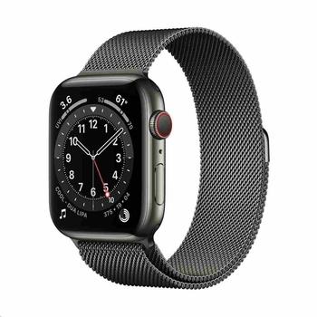 Chytré hodinky APPLE Watch Series 6 Cellular 44mm Grafitový nerez s grafitovým milánským tahem