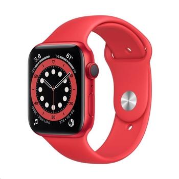 Chytré hodinky APPLE Watch S6 Cellular 44mm (PRODUCT)Červený hliník s (PRODUCT)Červeným sportovním řemínkem