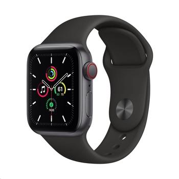 Chytré hodinky APPLE Watch SE Cellular 40mm Vesmírně šedý hliník s Černým sportovním řemínkem