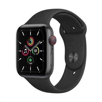 Chytré hodinky APPLE Watch SE Cellular 44mm Vesmírně šedý hliník s Černým sportovním řemínkem