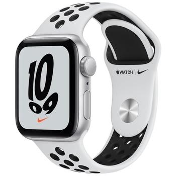 Chytré hodinky APPLE Watch Nike SE GPS, 40mm střírbný hliník s platinovým / černým sportovním řemínkem