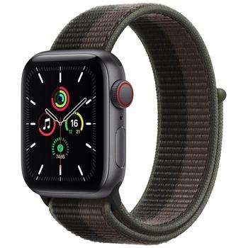 Apple Watch SE GPS + Cellular, 40mm Space Grey Aluminium Case with Tornado/Grey Sport Loop