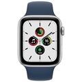 Apple Watch SE GPS + Cellular, 44mm Silver Aluminium Case with Abyss Blue Sport Band - Regular
