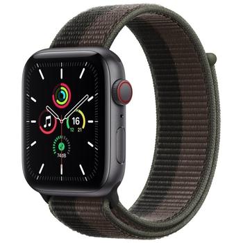 Chytré hodinky APPLE Watch SE GPS Cellular, 44mm šedý hliník s šedým provlékacím sport řemínkem