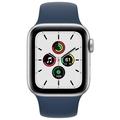Apple Watch SE GPS, 40mm Silver Aluminium Case with Abyss Blue Sport Band - Regular