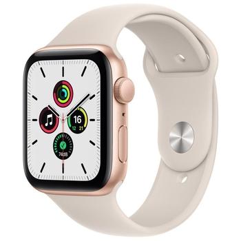 Apple Watch SE GPS, 44mm Gold Aluminium Case with Starlight Sport Band - Regular