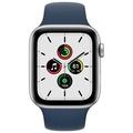 Apple Watch SE GPS, 44mm Silver Aluminium Case with Abyss Blue Sport Band - Regular