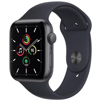 Chytré hodinky APPLE Watch SE GPS, 44mm vesmírně šedý hliník s temně inkoustovým sportovním řemínkem