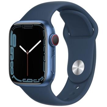 Chytré hodinky APPLE Watch S7 GPS Cellular, 41mm modrý hliník s hlubokomořsky modrým sport řemínkem