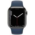 Apple Watch Series 7 GPS + Cellular, 41mm Graphite Stainless Steel Case with Abyss Blue Sport Band -