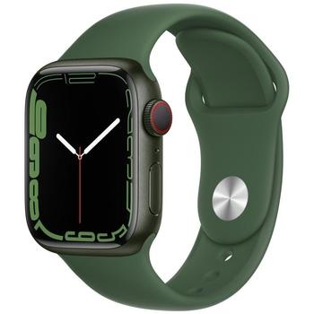 Chytré hodinky APPLE Watch S7 GPS Cellular, 41mm zelený hliník s jetelově zeleným sport řemínkem